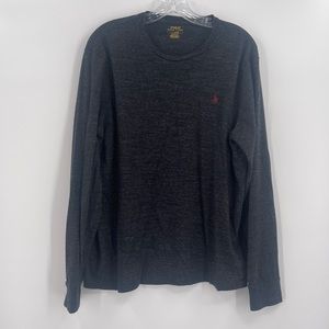 Polo Ralph Lauren Tee Shirt Custom Fit Gray Long Sleeve Men's Size Large